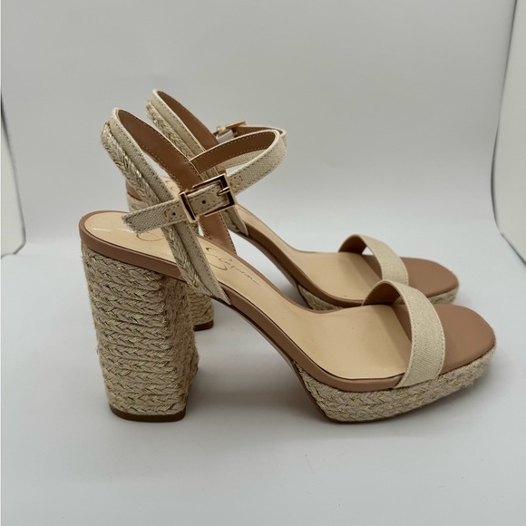 Jessica Simpson Block Heels Size 10 with Adjustable Ankle Strap - Picture 3 of 6